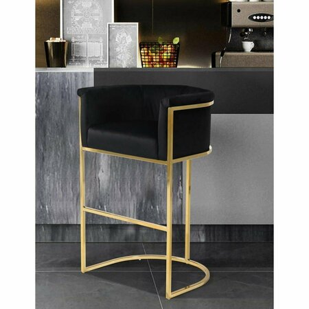 CHIC HOME Modern Contemporary Emery Bar Stool Chair, Black FBS9418-US